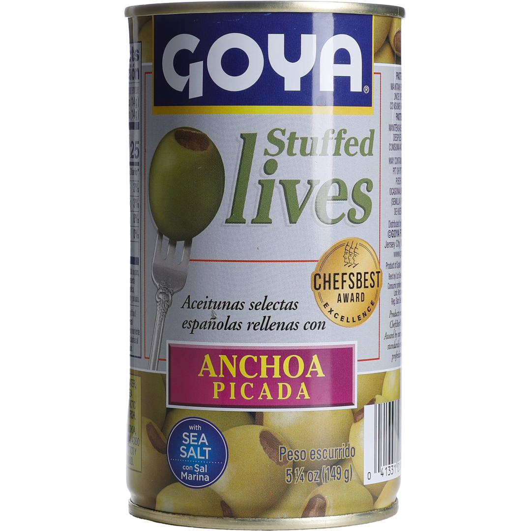 Gold - Goya Manzanilla Olives Stuffed With Minced Anchovy Paste